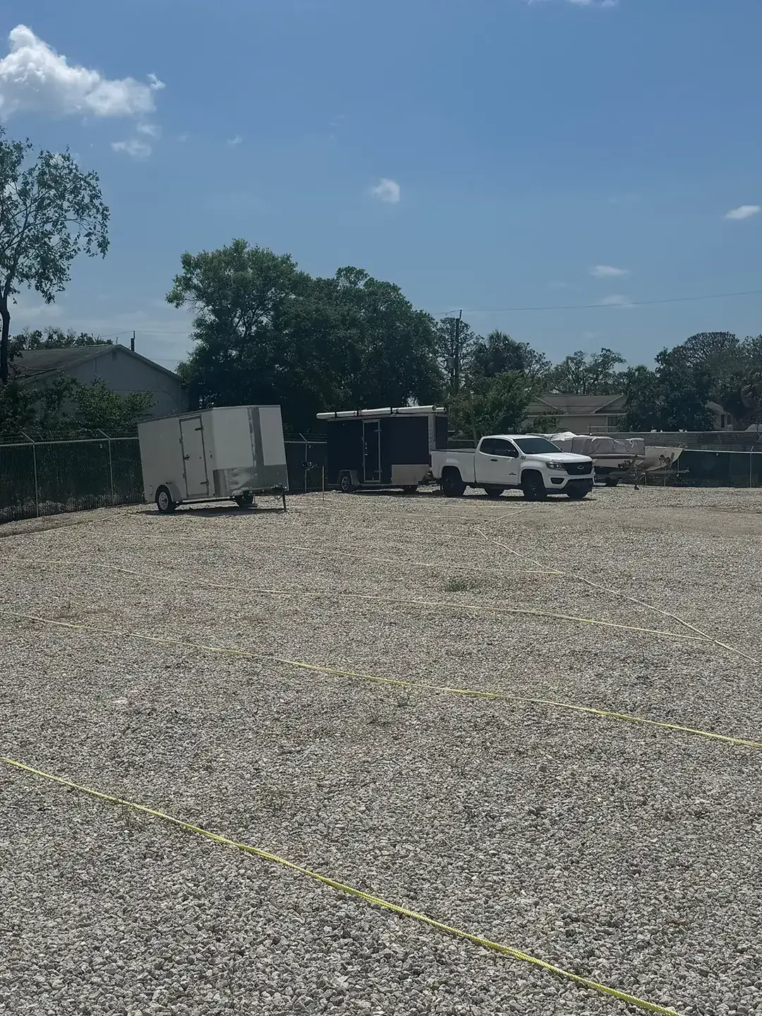 Open parking area at the Cormel storage facility