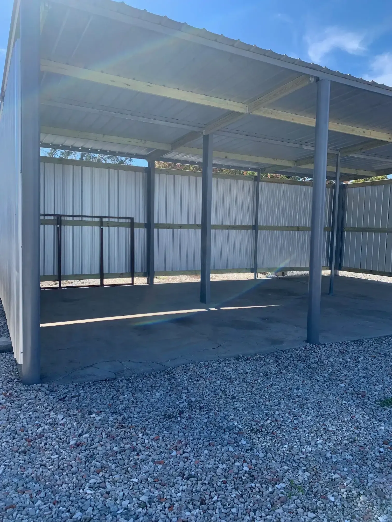 Interior of covered storage at the Leo Kidd location
